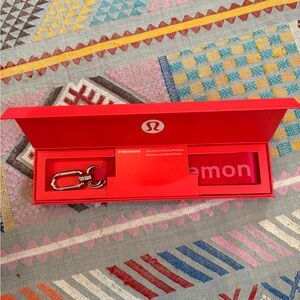 lululemon athletica Red Keychain Carabiner with Silver Hardware